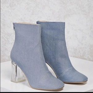 Light denim boots